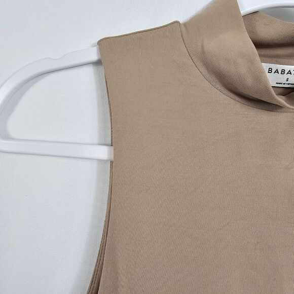 Aritzia Babaton Contour Mockneck Bodysuite in Taupe - Size S - Picture 3 of 8